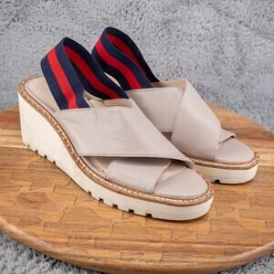 CECILIA NEW YORK GABBY WEDGE SANDALS SIZE 8